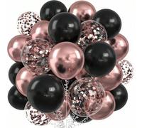 Shein 47 piezas/Set de globos de látex, tamaño 10"/12", disponibles en negro, dorado champán y dorado champán con brillo. Adecuado para arco de globos del D
