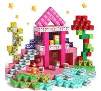 Shein 48/100/200/300 piezas Bloques de construcción magnéticos, 2 cm, Baldosas magnéticas, La hermosa historia de amor del príncipe y la rosa bajo el cielo