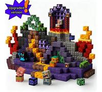 Shein 48/100/200/300 piezas Bloques de construcción magnéticos, 2 cm, Juego de cubos de construcción magnéticos del mundo minero del área de la cueva de lav