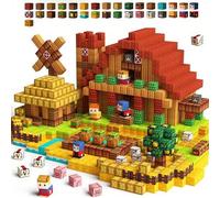 Shein 48/100/200/300 piezas Bloques de construcción magnéticos, 2 cm, Ladrillos magnéticos para el mundo minero, la vida en la granja, la agricultura y la c