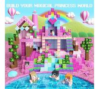 Shein 48/100/200/300 piezas Bloques de construcción magnéticos, 2 cm, Ladrillos magnéticos para el mundo minero, serie de villa de lujo, piscina, castillo y