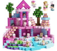 Shein 48/100/200/300 piezas Bloques de construcción magnéticos de 2 cm Azulejos magnéticos Serie de piscina, villa, castillo y fiesta Juguetes de construcci