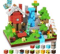 Shein 48/100/200/300 piezas Nuevos bloques de construcción magnéticos Mundo Mina Bosque Magnético Casa de construcción Juego de ladrillos y cubos Juguetes S