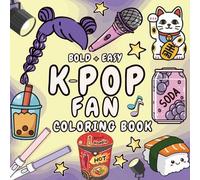 Shein 48 páginas/230g Libro para colorear de K-Pop, lleno de vibrantes temas culturales de la ola coreana (micrófono, boba tea, Maneki-Neko, cocina coreana)