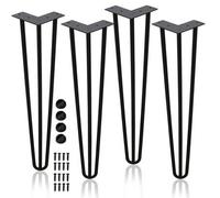 Shein 4x Horquilla patas de los muebles de acero DIY corredores de mesa patas de la mesa intercambiables 3 perchas, 40cm