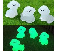 Shein 5/1 pieza Luz de noche en forma de perro lindo y miniatura que brilla, figura decorativa (estilo aleatorio)- mejor regalo