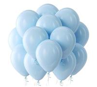 Shein 5/10/12/18 pulgadas Globos de látex de color azul claro - 10/30/50/70/90 piezas Globos de helio redondos, azul claro, adecuados para compromiso, boda,