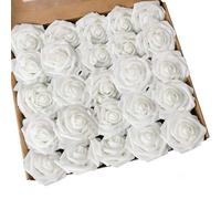 Shein 5/10/15/20/25/30 piezas Rosas falsas con tallo que parecen reales para hacer manualidades, arreglos florales de boda, centros de mesa, fiestas, baby s