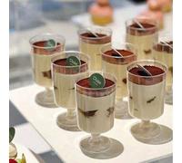 Shein 5/10/15/20 piezas Taza de postre mini transparente, copa de vino pequeña, taza de postre de plástico, copa para mousse, vaso pequeño de plástico trans