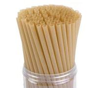 Shein 5/10/30/50/100 piezas Pajitas de caña de azúcar, marrón natural, adecuadas para bebidas frías y calientes, café, cócteles, jugos, perfectas para fiest