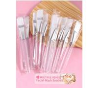 Shein 5/10/50 piezas Cepillo multiusos para mascarilla facial, herramientas de belleza, cepillo de cerdas suaves para mezclar mascarillas DIY con mango de p