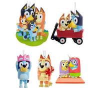 Shein 5/10 piezas Decoraciones de fiesta de la familia y amigos de Bluey, adornos colgantes, Bluey Bingo perro Kawaii lindo Coco Rusty Muffin bolsa coche ha