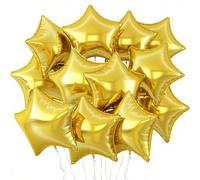 Shein 5/10 piezas Globos de aluminio con forma de estrella dorada de 18 pulgadas, globos de aluminio grandes de helio, adecuados para ceremonia de graduació