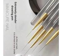 Shein 5/3/1 Juego de brochas profesionales para arte de uñas y delineador de ojos, brochas finas para pintura de esmalte de gel de 25mm, 24mm, 13mm, 10mm, 7