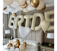 Shein 5/6/15 unidades Globos de novia de 40 pulgadas (aproximadamente 101,6 cm) color champán para despedida de soltera, letras de globo de poliéster satina