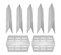 Shein 5 barras saborizantes + 2 placas calefactoras, difusor de llama Flavor Rails para parrillas (Weber Genesis Serie 300), incluyendo E310, E320, E330, S3
