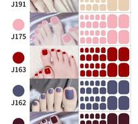 Shein 5 Calcomanías para uñas de los pies, Calcomanías para uñas completas, Calcomanías autoadhesivas para uñas de los pies con efecto dopamina, Calcomanías