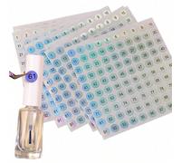 Shein 5 hojas de etiquetas y pegatinas impermeables con números para esmalte de uñas, laca de gel, bálsamo labial y decoración de manicura