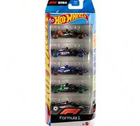 Shein 5 paquetes de Coches de Juguete Fórmula 1, Escala 1:64 Vehículos de Fundición a Presión con Decoraciones de Equipos de Carreras de F1, Set de 5 Coches