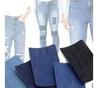 Shein 5 parches para jeans, parches adhesivos para jeans de 12.5*9.5cm, parches de tela para jeans, parches para planchar para reparar ropa, bolsillos, rodi