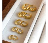 Shein 5 pares de aros de oreja de cobre de lujo minimalista, conjunto de pendientes geométricos elegantes y de alta gama personalizados para mujeres
