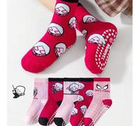 Shein 5 pares de calcetines de gel con temática de Gwen Spiderman de Marvel para niños, que incluyen calcetines rosas para niñas hasta la rodilla, calcetine