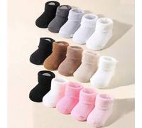 Shein 5 pares de calcetines gruesos de mezcla de lana para bebé, en colores aleatorios. Estos calcetines cálidos son adecuados para las temporadas de otoño