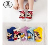 Shein 5 pares de calcetines náuticos antideslizantes de edición de verano brillante con personajes de dibujos animados como Daisy o Donald Duck, cómodos y v