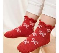 Shein 5 pares de calcetines para bebé, con lazo de amor, calcetines de encaje lindos, que se pueden usar tanto en interiores como en exteriores y mantienen