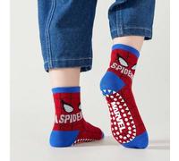 Shein 5 pares de calcetines temáticos para niños y niñas, calcetines de caricaturas Marvel transpirables antideslizantes para el hogar y deportes, calcetine