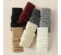 Shein 5 pares de calentadores de piernas aleatorios, cálidos, adelgazantes, de unicolor, estilo japonés/coreano dulce hasta el muslo, para otoño/invierno, a