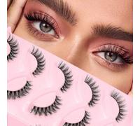 Shein 5 pares de pestañas de ojo de gato de mink falso, pestañas de ojo de zorro naturales, pestañas completas, artículos esenciales de viaje, herramientas