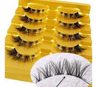 Shein 5 pares de pestañas postizas 3D esponjosas y realistas con banda transparente, de aspecto natural, similares a las de visón, aptas para uso diario