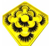 Shein 5 pares nuevos de pestañas postizas suaves y esponjosas de 3D, pestañas falsas gruesas hechas a mano con volumen, aspecto natural, ojos de zorro, ojos