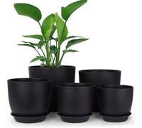 Shein 5 piezas/1 pieza Macetas Utopia Home - Macetas de jardín con drenaje para interiores, adecuadas para macetas de plástico para flores de interior - Exc