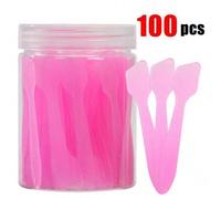 Shein 5 piezas/50 piezas/100 piezas Espátulas para maquillaje - Para cosméticos, cremas, mini cucharas - Raspadores de maquillaje - Aplicador mini multiprop