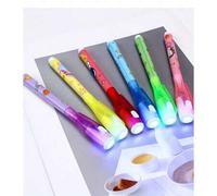 Shein 5 piezas Bolígrafo resaltador invisible de estudiante, Bolígrafo detector de billetes falsos UV, Bolígrafo fluorescente mágico con luz LED, Vuelta a l