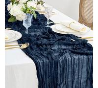 Shein 5 piezas Camino de mesa azul marino plisado, mantel plegable, decoración de fiesta de cumpleaños, decoración de boda, decoración del hogar para dÃ