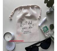 Shein 5 piezas de bolsas de regalo personalizadas con el texto "¿Pero te moriste?" Kit de supervivencia para la resaca, regalo para boda, compromiso, desped