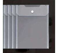 Shein 5 piezas de bolsas transparentes de plástico de tamaño A4 para almacenamiento de troqueles y sellos, sobres de plástico transparente A4, bolsas de doc