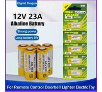 Shein 5 PIEZAS de Pilas secas alcalinas de 12V 23A/27A para timbre de puerta, alarma de coche, walkman 23GA 21/23 A23 A-23 GP23A RV08 LRV08 E23A V23GA G27A