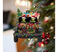 Shein 5 piezas Decoración navideña del Grinch, adorno colgante de árbol de navidad de acrílico plano verde automotriz, color verde limón y rojo, adecuado pa