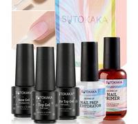 Shein 5 Piezas Deshidratador Y Primer De Esmalte De Uñas En Gel, Sellador Efecto Iluminador Exfoliante Para Uñas De Gel Y Esmalte De Uñas En Gel, Desengrasa