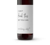 Shein 5 PIEZAS Etiquetas de vino para anuncio de embarazo NEUTRAL AL GÉNERO "No puedo beber esto, pero tú sí puedes", etiqueta de vino para revelación de be