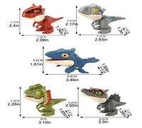 Shein 5 piezas Juguetes de dinosaurio para morder los dedos, figuras de acción de dinosaurio con múltiples articulaciones, juguetes anti-estrés, perfectos p