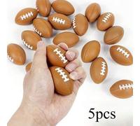 Shein 5 piezas Pelotas de rugby de espuma suave en miniatura, decoración interior y juguetes antiestrés