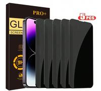 Shein 5 PIEZAS Protector de pantalla de vidrio templado antiespia para smartphone compatible con iPhone 17 16e 14 13 12 11 Pro Max XR X XS Max 7 8 Plus, 5 p