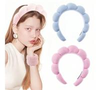 Shein 5 piezas/Set Accesorios para el cabello de mujer con corona alta, diademas de esponja para lavar el cabello y quitar el maquillaje, accesorios para el