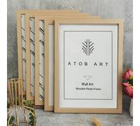 Shein 5 piezas/set Marcos de fotos de madera para pared de fotos 10X15 15X20 20X25 Marcos para fotos A4 para exhibición en la mesa y montaje en la pared, de