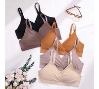 Shein 5 piezas Sujetadores inalámbricos sin acolchado de talla grande